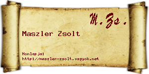 Maszler Zsolt névjegykártya